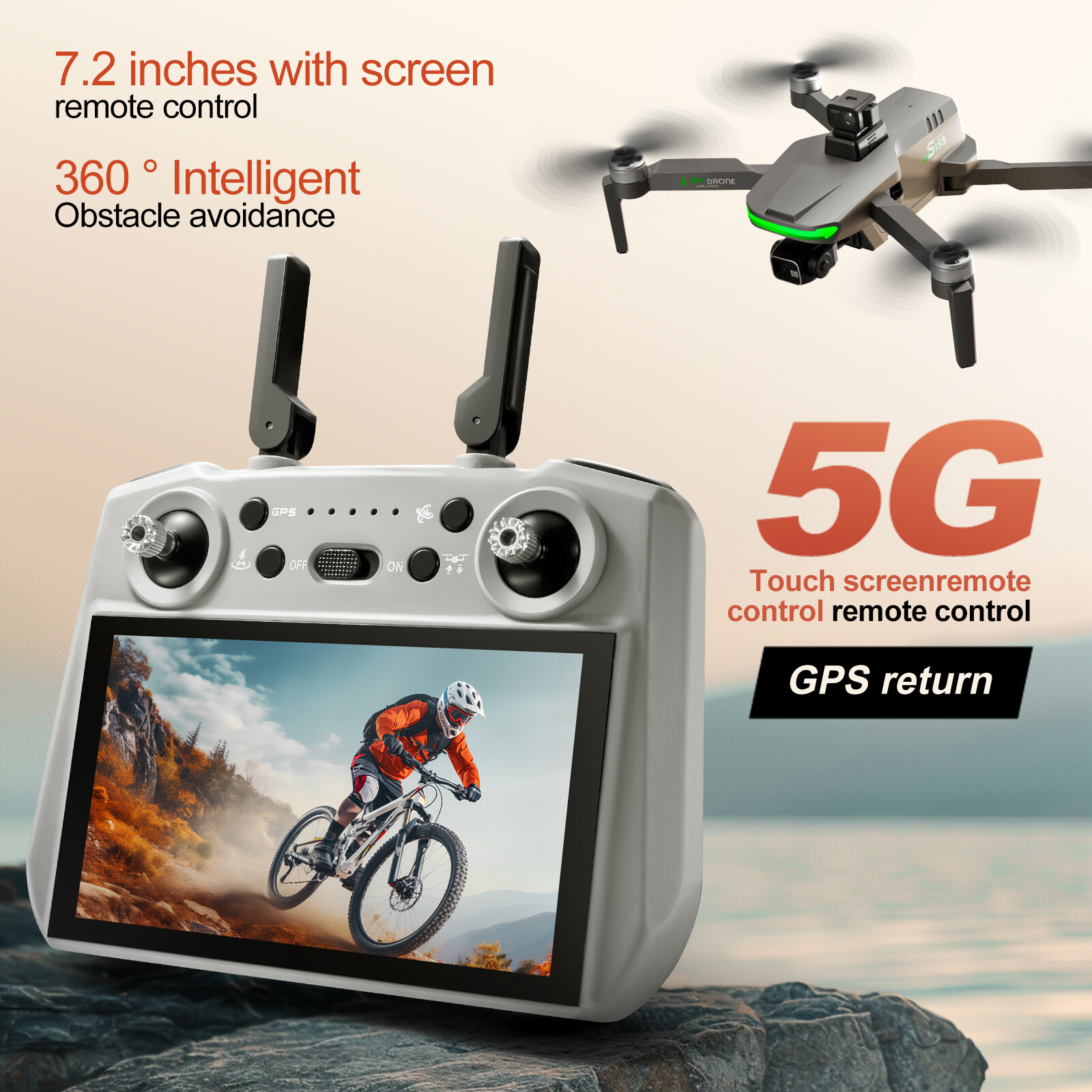 S155 MAXドローン GPS WIFI 3KM FPV  - Drone Gimbal 3 Axis のレビューと価格