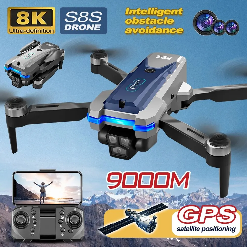 折りたたみ式リモートコントロールドローンRCS8S GPS, - Drone Gimbal Brushless のレビューと価格